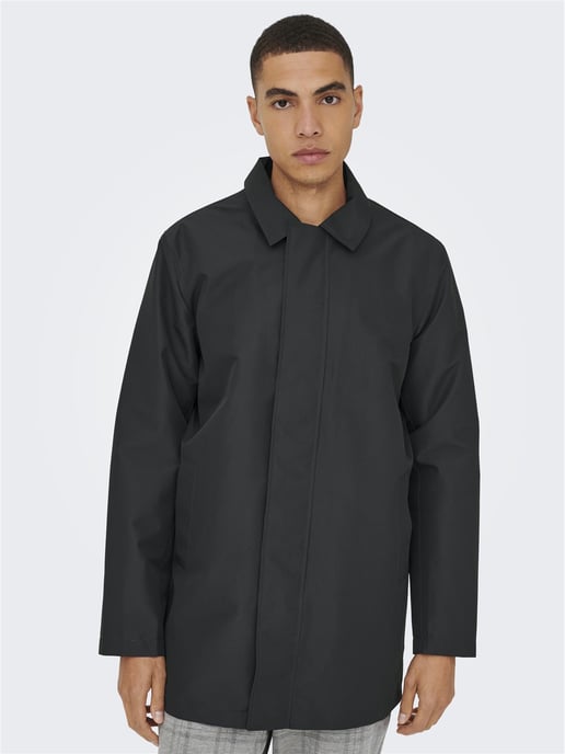 Only & Sons Mens Long Coat Lightweight Autumn Winter - Image 2