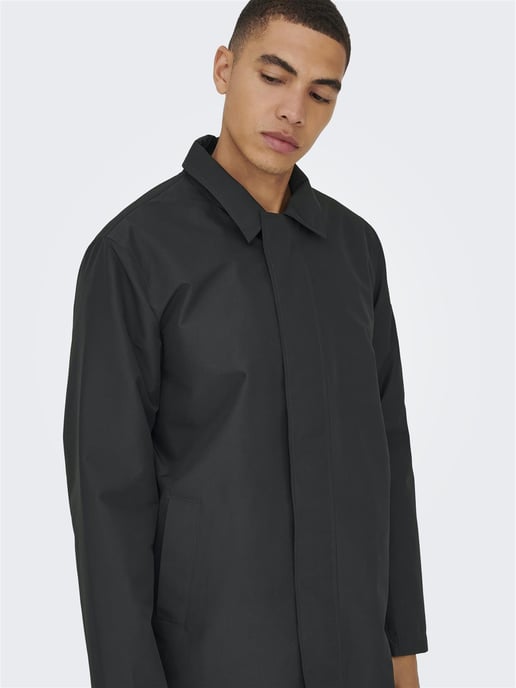 Only & Sons Mens Long Coat Lightweight Autumn Winter - Image 3