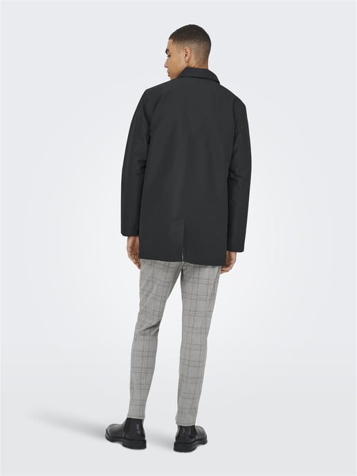 Only & Sons Mens Long Coat Lightweight Autumn Winter - Image 4