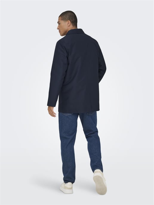 Only & Sons Mens Long Coat Lightweight Autumn Winter - Image 5