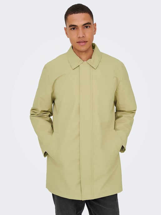 Only & Sons Mens Long Coat Lightweight Autumn Winter - Image 1