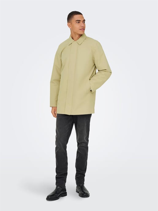 Only & Sons Mens Long Coat Lightweight Autumn Winter - Image 3