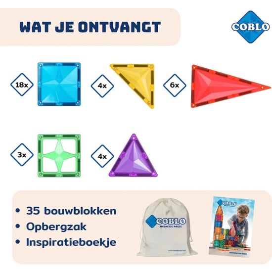 Coblo Magnetische bouwstenen classic 35 delig - Image 3