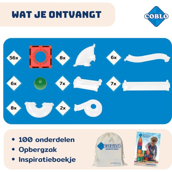 Coblo Magnetische knikkerbaan classic 100 delig - Image 3