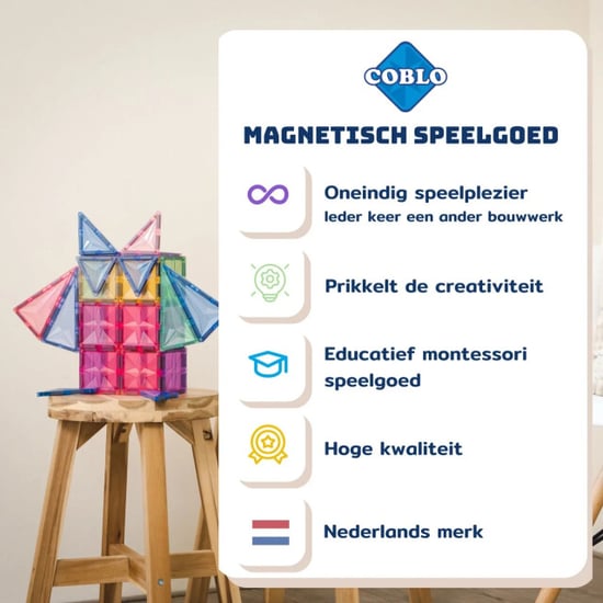 Coblo Magnetische bouwstenen pastel 35 delig - Image 4
