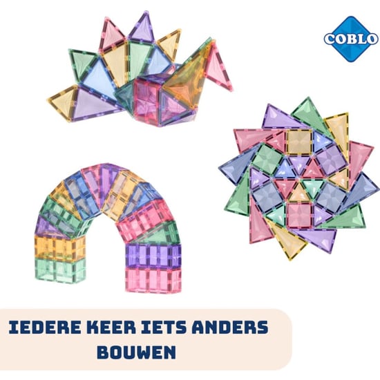 Coblo Magnetische bouwstenen pastel 100 delig - Image 6