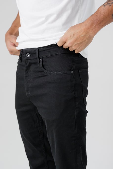 Black Organic Cotton Blend Skinny Fit Mid-Rise Denim Jeans - Image 5
