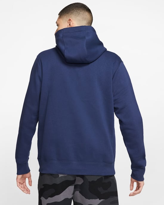 Nike Sportswear Club Fleece Pullover Hoodie in Navy - Image 2