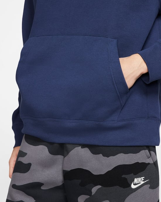 Nike Sportswear Club Fleece Pullover Hoodie in Navy - Image 3