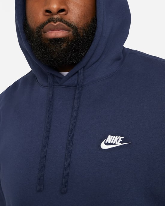 Nike Sportswear Club Fleece Pullover Hoodie in Navy - Image 4