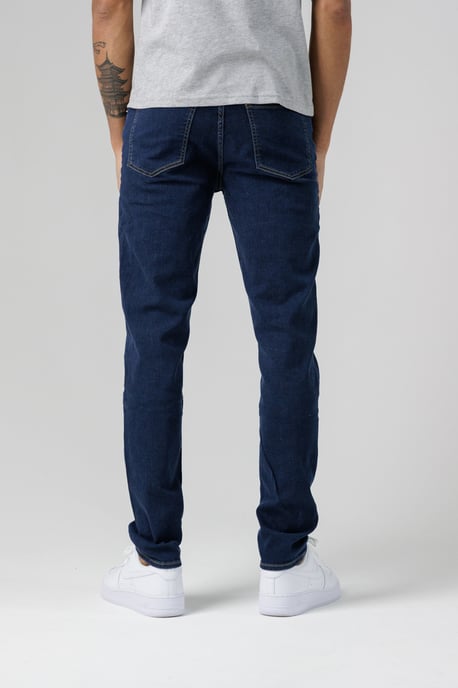 Dark Indigo Organic Cotton Blend Skinny Fit Mid-Rise Denim Jeans - Image 2