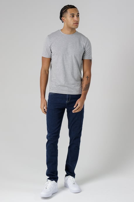Dark Indigo Organic Cotton Blend Skinny Fit Mid-Rise Denim Jeans - Image 3