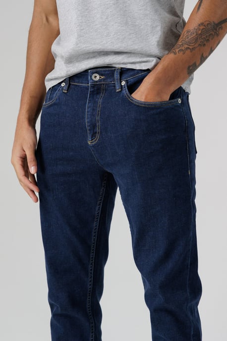 Dark Indigo Organic Cotton Blend Skinny Fit Mid-Rise Denim Jeans - Image 4