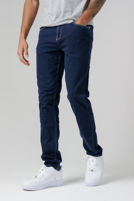 Dark Indigo Organic Cotton Blend Skinny Fit Mid-Rise Denim Jeans - Image 5