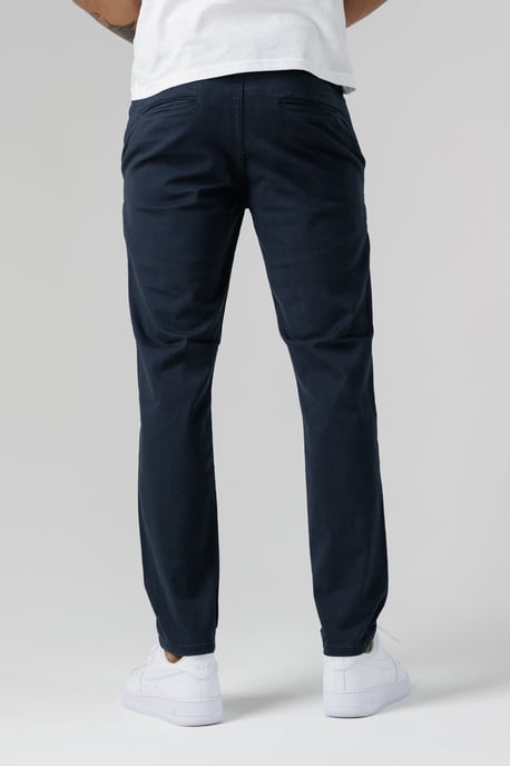 Navy Organic Cotton Blend Slim Fit Classic Chinos - Image 2