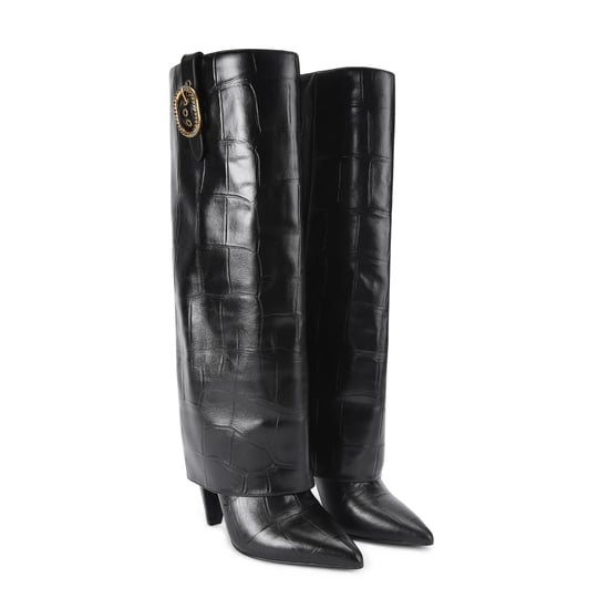 Kurt Geiger London Leather Fold Over Tall Boots - Image 2