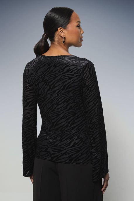 Fluted Sleeve Cowl Neck Top - Image 3