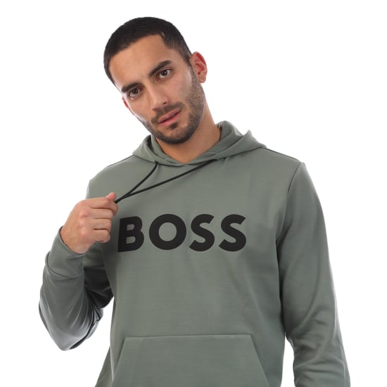 Men's Boss Soody Zone Sweatshirt in Green - Image 2