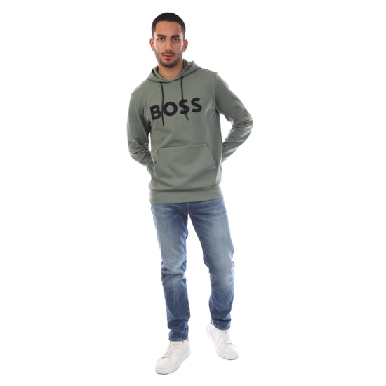Men's Boss Soody Zone Sweatshirt in Green - Image 3