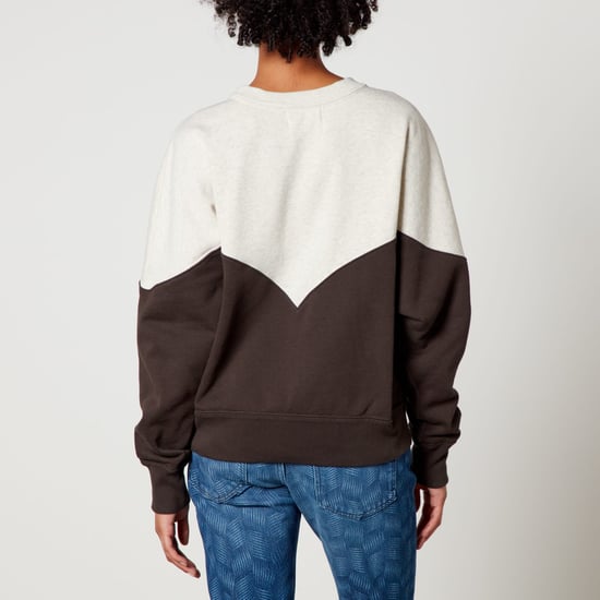 Dames Isabel Marant Etoile Houston Bi Colour Logo Sweatshirt in Bruin/Wit - Image 2