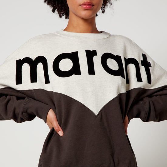 Dames Isabel Marant Etoile Houston Bi Colour Logo Sweatshirt in Bruin/Wit - Image 3
