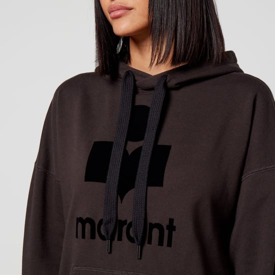 Damestrui Isabel Marant Etoile Mansel Logo Hoodie in Taupe - Image 4
