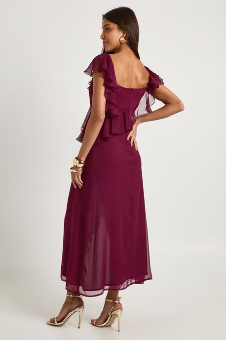 Ruffle Angel Sleeve Midaxi Dress - Image 2