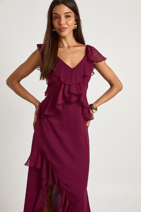 Ruffle Angel Sleeve Midaxi Dress - Image 3