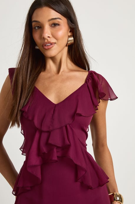 Ruffle Angel Sleeve Midaxi Dress - Image 4