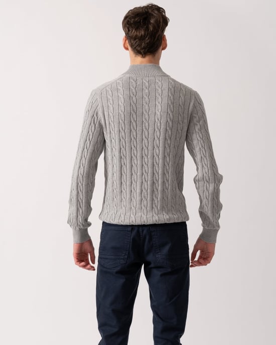 Half Zip Jumper in Grey - Image 2