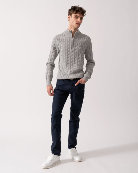 Half Zip Jumper in Grey - Image 4