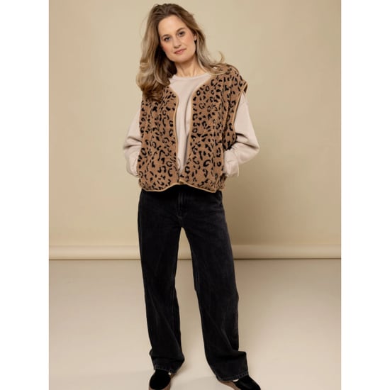 Looxs Revolution Lxs oversized gilet teddy leopard voor dames in de kleur - Image 6