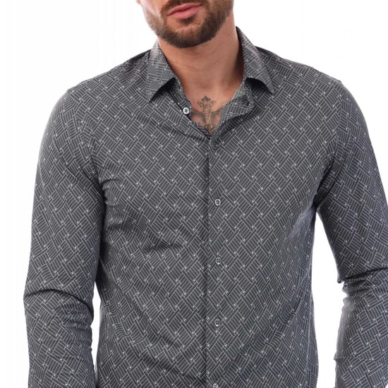 Emporio Armani Mönstrad skjorta för män (Grått) - Image 3