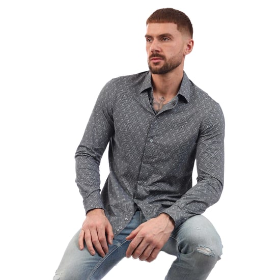 Emporio Armani Mönstrad skjorta för män (Grått) - Image 4