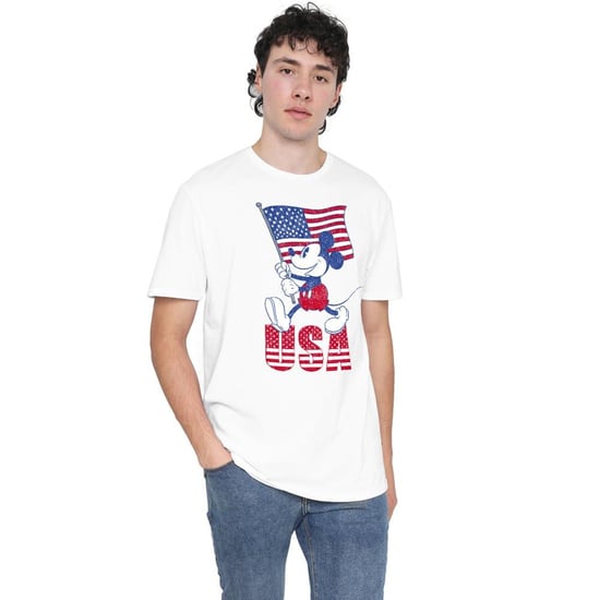 Disney Mens USA Mickey Mouse T-Shirt (White) - Image 4