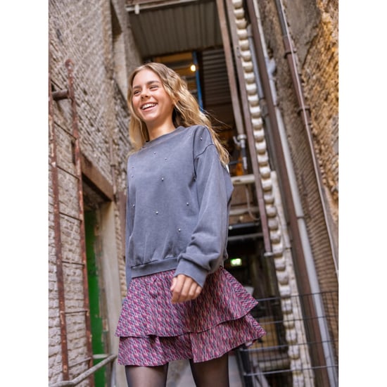Looxs Revolution Sweater washed antra strass voor meisjes in de kleur - Image 4