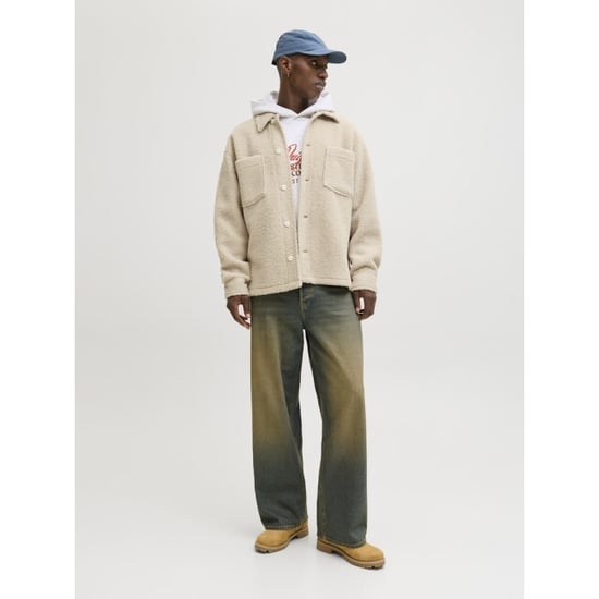 Jack & Jones Jorbleecker teddy overshirt ls beige - Image 3