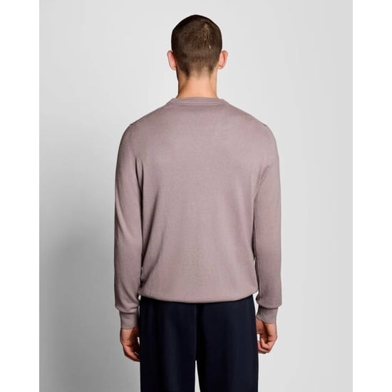Lyle and Scott Cotton merino crew neck mauve - Image 2