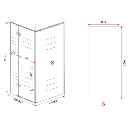 Badplaats Douchecabine vancouver 90 x 90 x 190 cm zwart - - Image 2