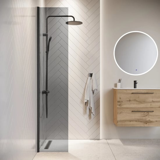 Badplaats Douchewand rizani 40 x 200 cm zwart – inloopdouche 8 mm - Image 6