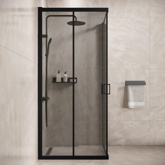 Badplaats Douchecabine dakota 80 x 80 x 190 cm zwart met douchewand - Image 3
