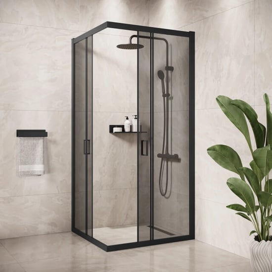 Badplaats Douchecabine dakota 80 x 80 x 190 cm zwart met douchewand - Image 6