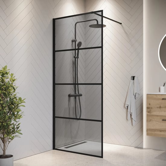 Badplaats Douchewand essos 70 x 200 cm zwart – inloopdouche 8 mm - Image 1