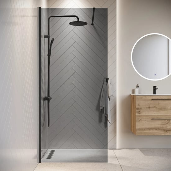 Badplaats Douchewand rizani 90 x 200 cm zwart – inloopdouche 8 mm - Image 4