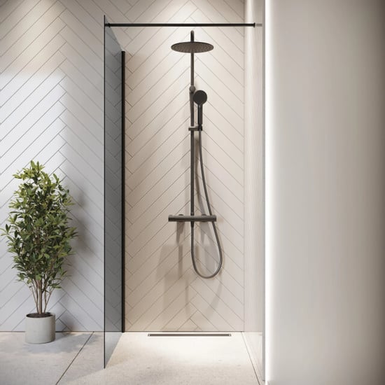 Badplaats Douchewand rizani 90 x 200 cm zwart – inloopdouche 8 mm - Image 5
