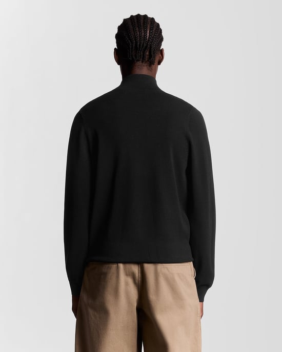 Lyle & Scott Mesh Logo Knitted Track Jacket - White - Image 4
