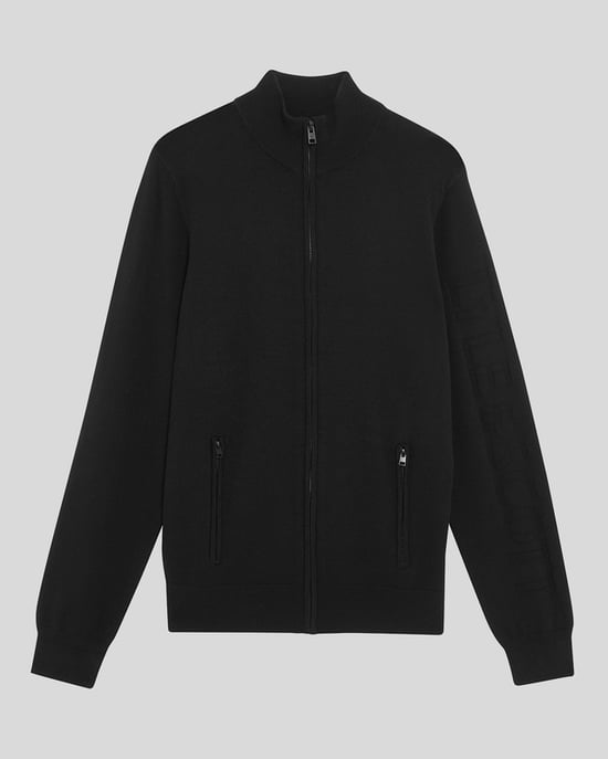 Lyle & Scott Mesh Logo Knitted Track Jacket - White - Image 5