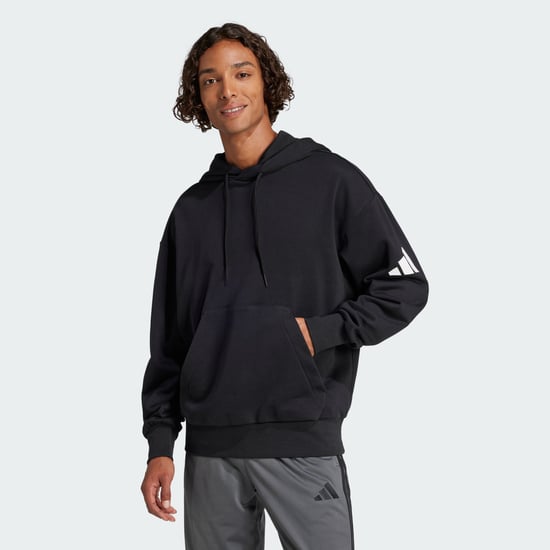 Essentials Loose-Fit 3 Bar Logo French Terry Hoodie - Image 1