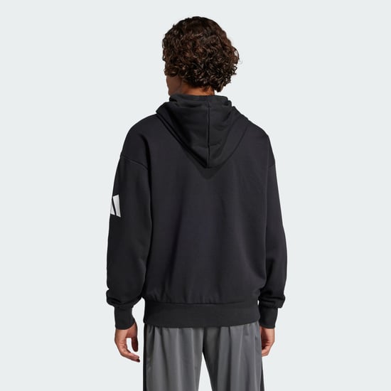 Essentials Loose-Fit 3 Bar Logo French Terry Hoodie - Image 2