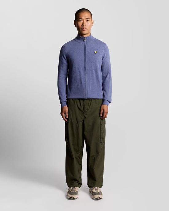 Lyle & Scott Lambswool Blend Zip Cardigan - Grey - Image 2